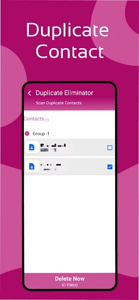 Duplicate contact review screen