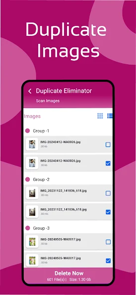 Duplicate image groups ready for review